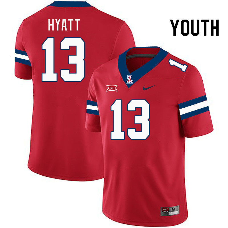 Youth #13 Devin Hyatt Arizona Wildcats Big 12 Conference College Football Jerseys Stitched-Red